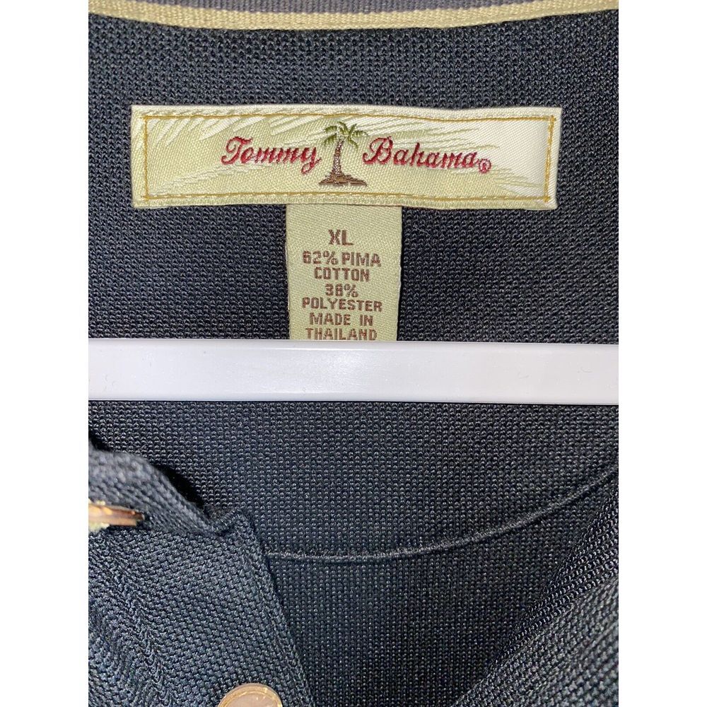Tommy Bahama Short Sleeve Polo‎ Shirt Men's Size XL Black Collar Golf Button - Picture 5 of 5